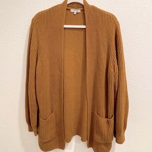 Madewell Nolan 100% Cotton Open Front Cardigan with Patch Pockets - Sz XL